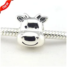 Подходит для Pandora Браслеты корова талисманы 925 пробы серебро бусины