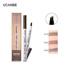 UCANBE карандаш liquit для бровей водонепроницаемый наконечник вилка для бровей Татуировка ручка 4 головки тонкая жидкость для зарисовок краска для бровей карандаш