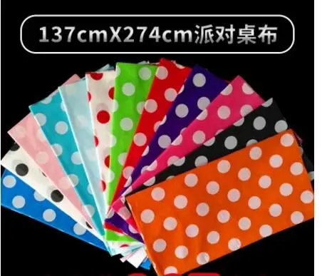 

Large dot party disposable tablecloths plastic rectangular printed tablecloth thickened party tablecloth party waterproof