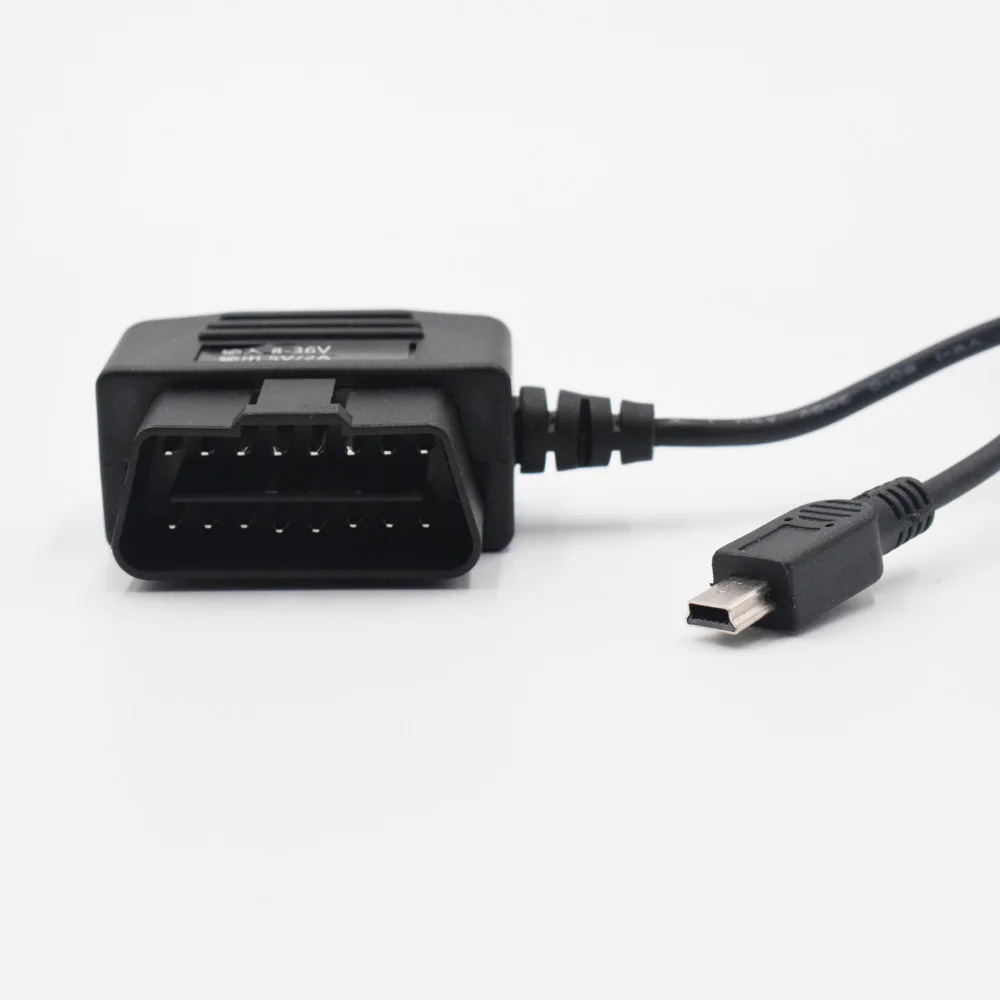 XCGaoon автомобильный Зарядное устройство OBD 16 Pin DC преобразователя постоянного тока, 12 В, 24 В до 5 В, 2A с мини USB кабель с низким уровнем Напряжение защиты кабеля 3,5 м
