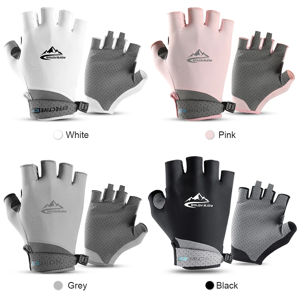 1 Pair Golf Gloves Absorbent Cooling Ice Gloves UV Protective Golf Cycling Fishing Fitness Gloves for Men Women Half Finger Golf