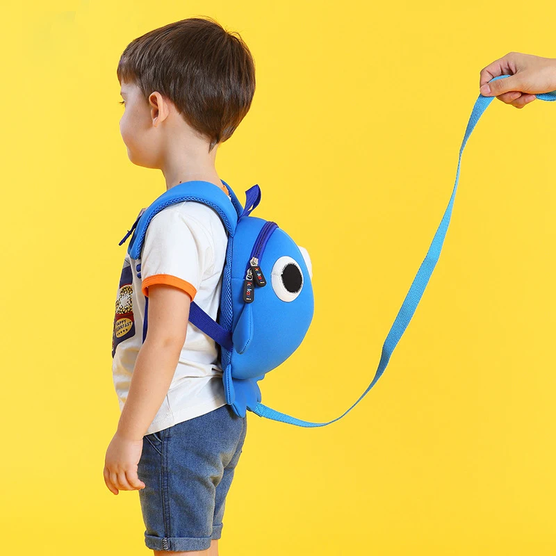 Мультфильм детей школьный рюкзак маленький осьминог Водонепроницаемый неопрен Ткань для маленьких мальчиков Детский сад детей школьная