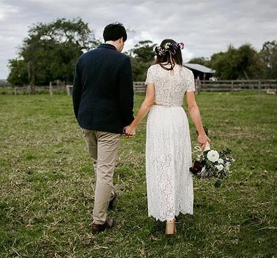 two pieces wedding dress
