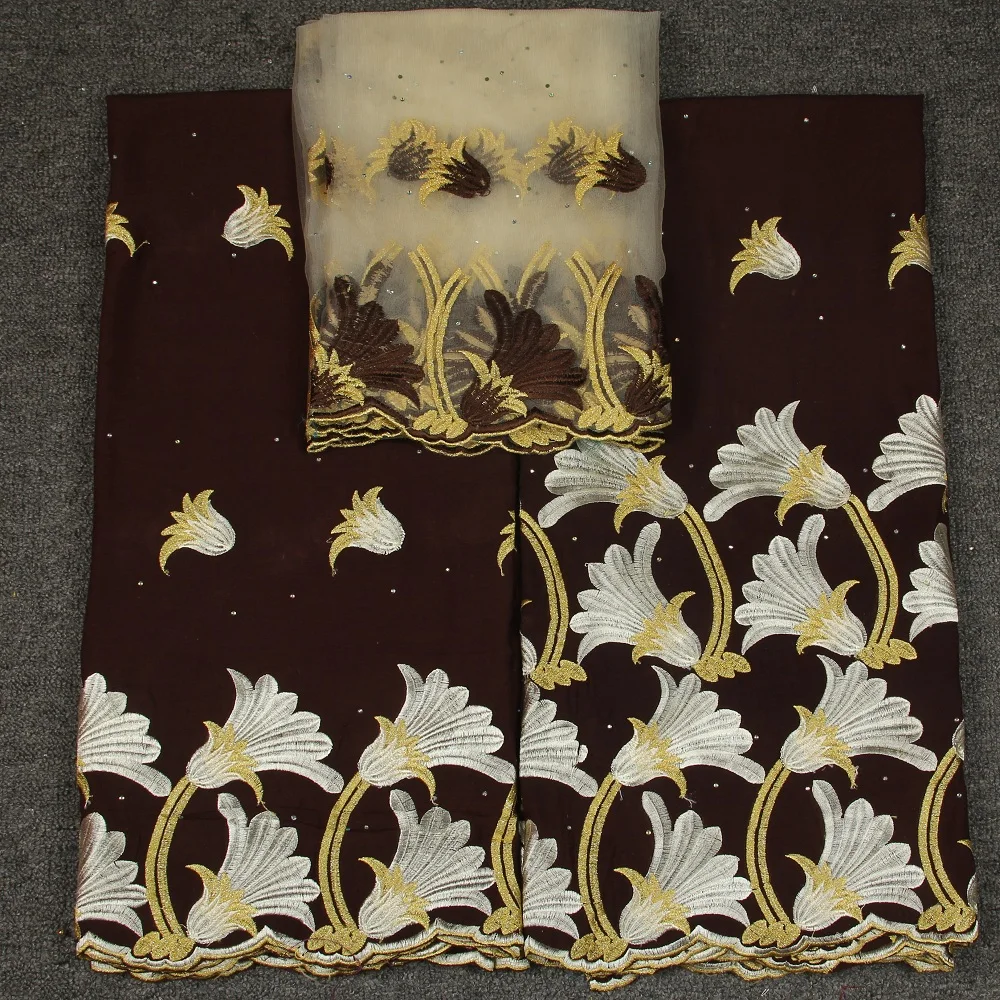 Tissu africain brode coton швейцарское кружево хлопок ткань цветы вышивка с камнями 5 + 2yds