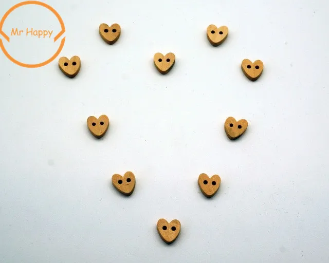 

2017 New Arrival 50Pcs Kawaii Heart Wood Button Sewing Accessories Decoration Buttons Scrapbooking Handmade Craft DIY 10mm