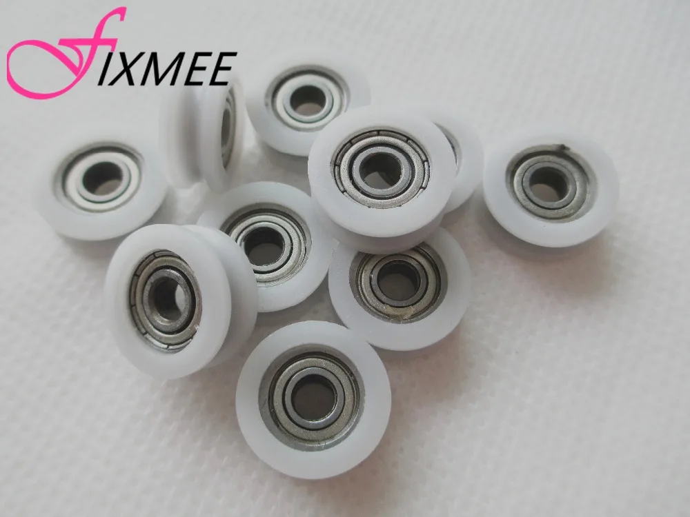 Fixmee 10pcs 15mm Round Groove Nylon Pulley Wheels Roller for 1mm rope