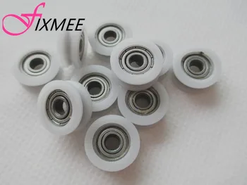 

Fixmee 10pcs 15mm Round Groove Nylon Pulley Wheels Roller for 1mm rope w/ 625ZZ Bearing