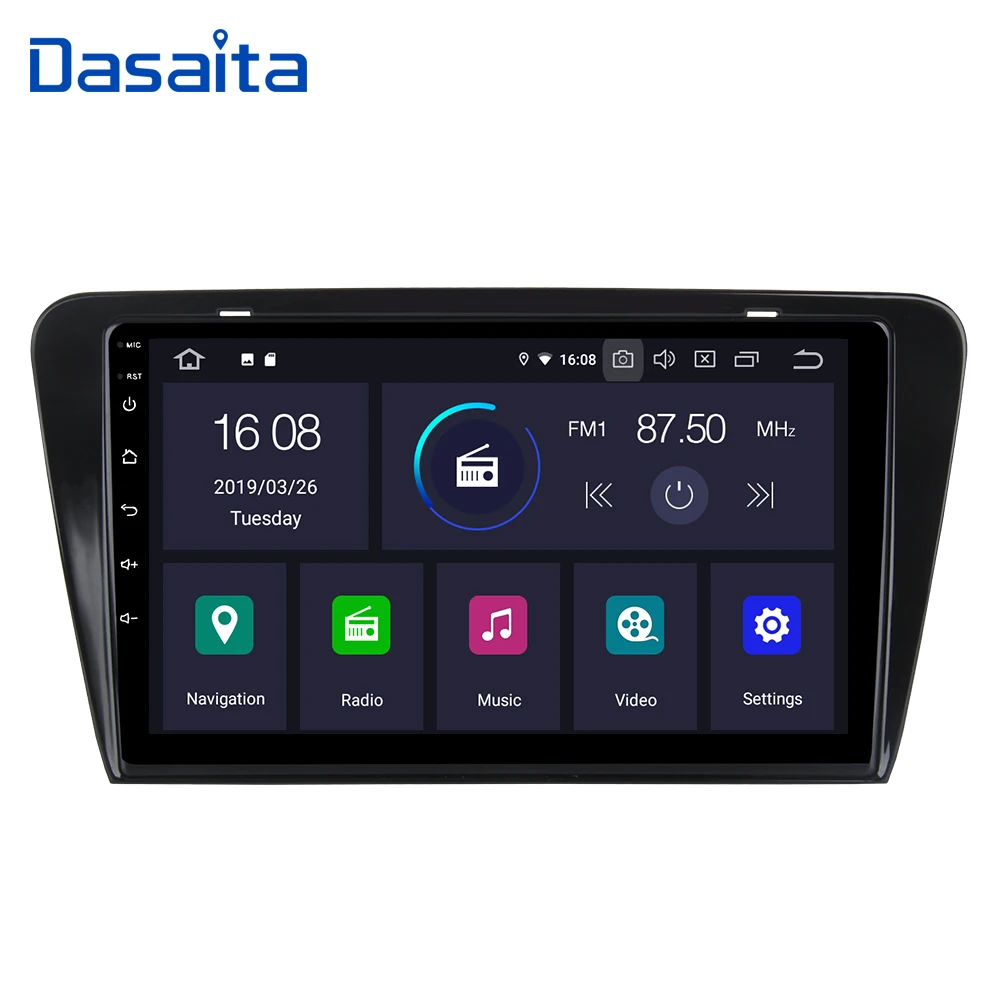 Discount Android 9.0 Radio Car 1 din GPS Navigator 1080P Video with 10.2" IPS Screen for Skoda Octavia 2014 2015 2016 2017 1