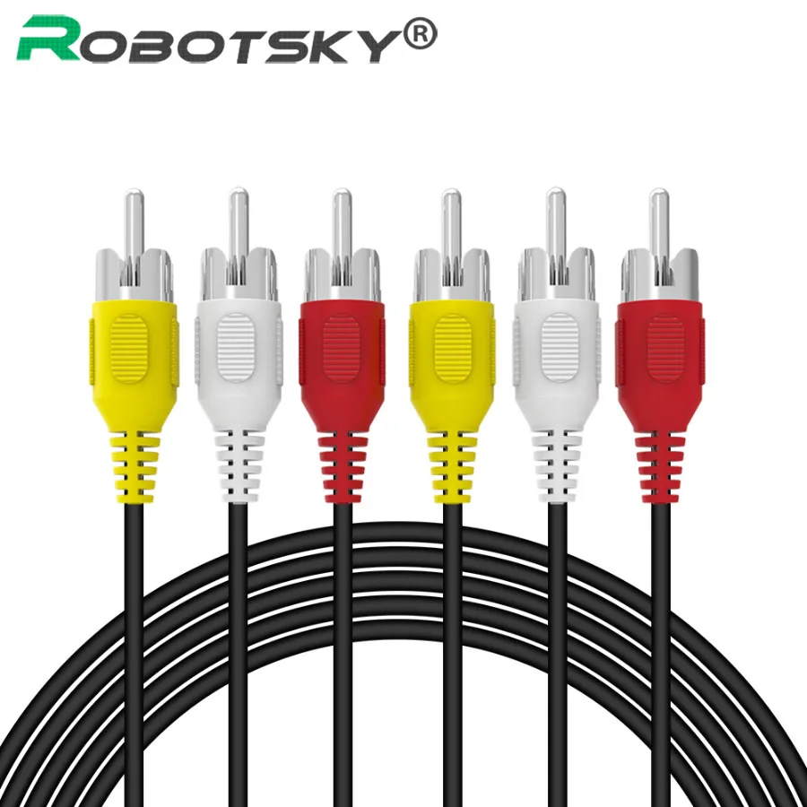 

1.5M 3 RCA to RCA Male to Male Cable DVD Cable Audio Video TV Cable Male Plug Adapter Audio Converter Video AV Cabo Wire Cord