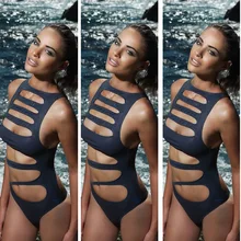 Высокое качество Новинка Для женщин Купальники для малышек Сексуальная Холтер Один Набор Push Up Плавание костюм пляж Плавание купальный Костюмы боди Черный