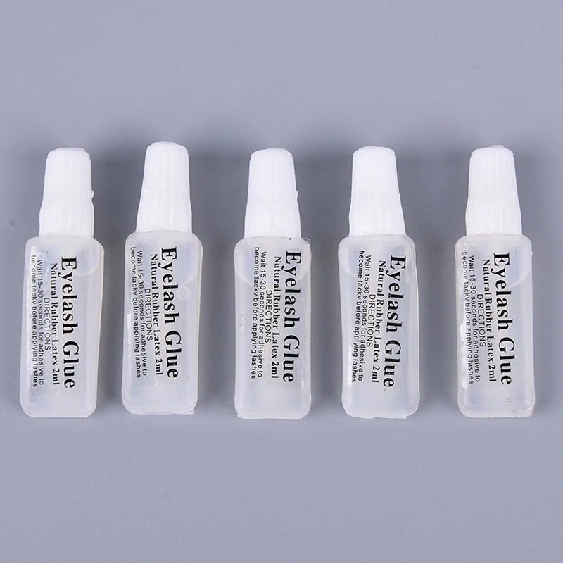 5 Pcs False Eyelashes Glue Transparent Eyelash Adhesive 2ml*5 False Eyelashes Extension