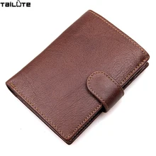 TAILUTE Бренд Кожаный Бумажник Для Подарка Бизнес Натуральная Кожа Trifold Кошельки Держателя Карты Короткие Дизайн Твердые Засов Портмоне