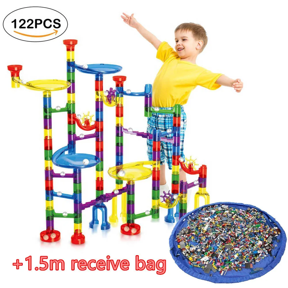 122 шт мраморная игрушка для бега, Мраморная игра, обучающая игрушка, развивающие строительные блоки, мраморный набор, подарок для детей