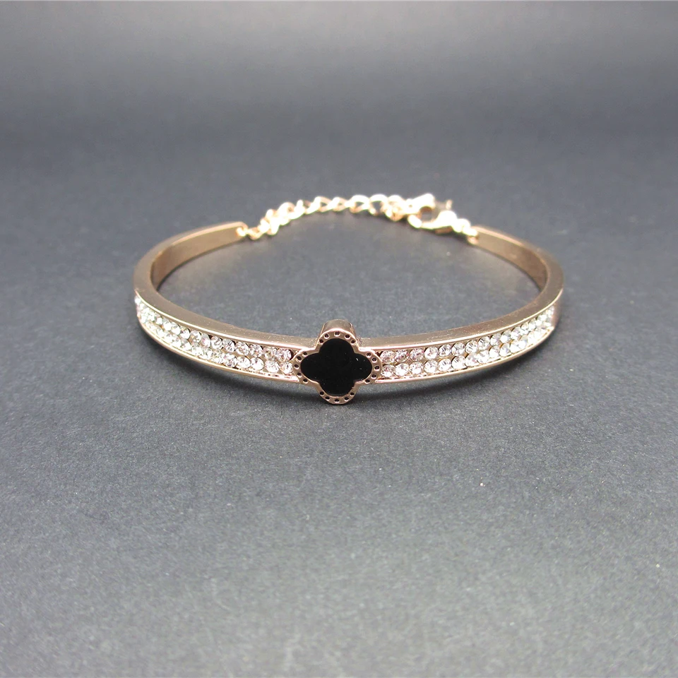 

Crystal Clover Bracelet Bangle Jewelry Women Wedding Party Jewelry Br006