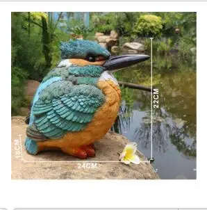 Любителей зимородок Имитационные птицы животных модель канифоль Художественная Скульптура сад художественные декорации G1065 - Цвет: Зеленый