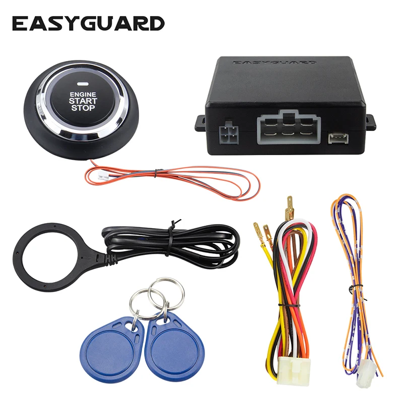 Easyguard Ec002 P7n Smart Pke Car Alarm System Auto Start Starter Auto Lock Unlock Car Door Keyless Go System Universal Version Dc12v Rolling Code Touch Password Entry Automotive Interior Accessories