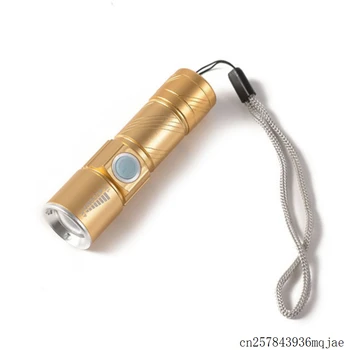 

50pcs Mini USB LED Flashlight USB Flash Light Torch Outdoor Camping Light Rechargeable Zoomable 3 Mode Handy Flash Light