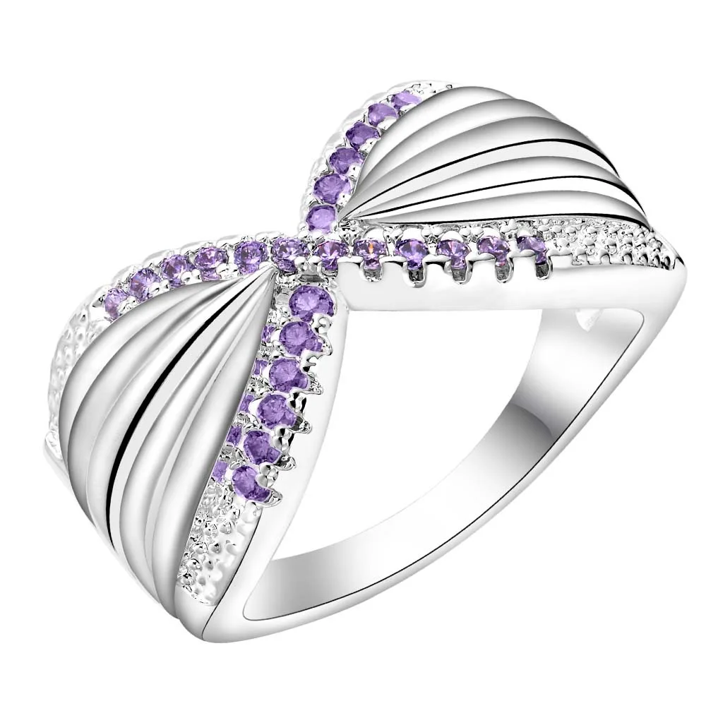 purple zircon beautiful Silver plated Ring Fashion Jewerly Ring Women