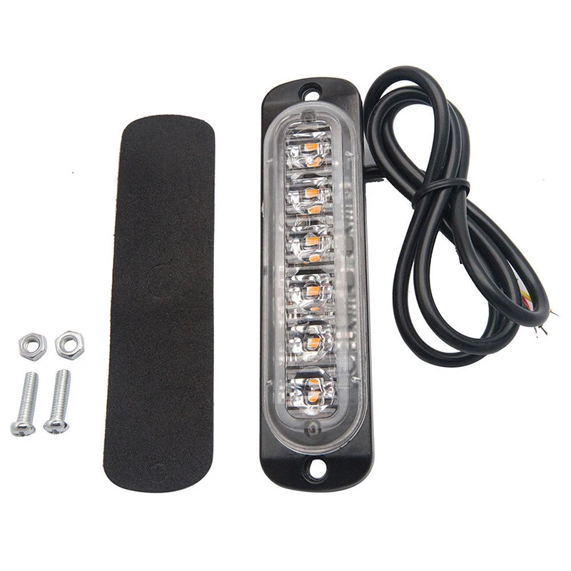 

NEW 12x 6 LED Yellow Strobe Tow Truck Van Flashing Warning Side Light 18W 12-24V