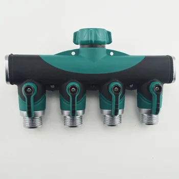 

3/4" Four-Way Valve Pipe Joints Four Garden Plastic Zinc Alloy Hose Metal