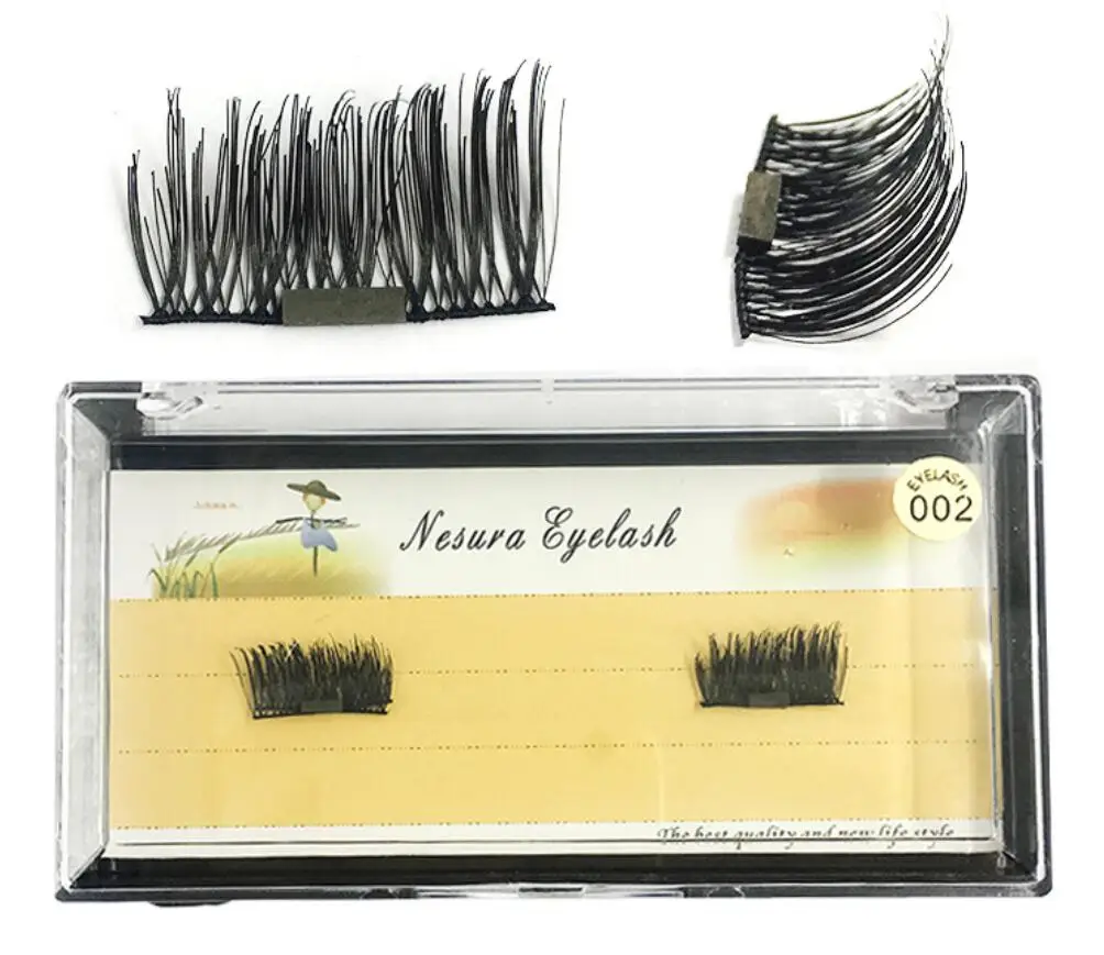 4pcs/pair Magnetic Eyelashes with 1 Magnet Half Hair Natural 3D false Handmade eyelashes False Eye Lashes HP722 | Красота и здоровье