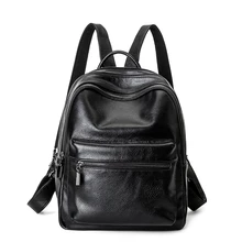 Noir Sac À Dos Femmes Véritable Sac À Dos En Cuir Sacs D’école De Dame de Voyage Épaule Sac Designer Sacs À Dos pour les Adolescentes