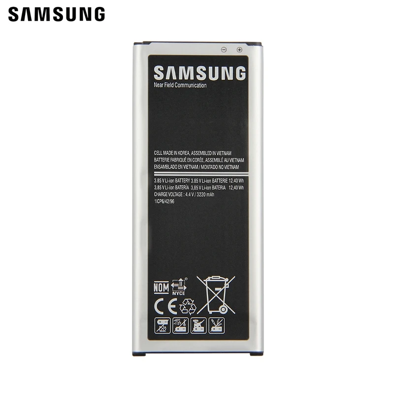 Оригинальная батарея Samsung EB-BN910BBE EB-BN910BBK для GALAXY NOTE4 N910F N910H N910V N910C N910a N910u NOTE 4 EB-BN910BBC