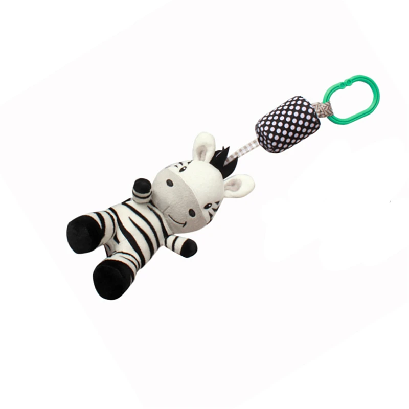 Baby Rattle Toys Cartoon Zebra Infant Mobile Cloth Toy Baby Trolley Bed Wind Chimes Rattles Bell Crib Hanging Bell Pacify Toys