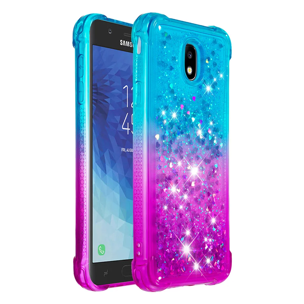 Bling чехол телефона для samsung Galaxy J7 уточнить J7 V J7 Star SM-J737 J7 блеск динамичный, жидкий песок силиконовый чехол