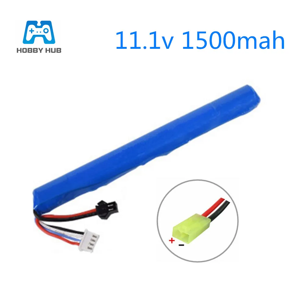 

Hobby Hub 11.1V 1500MAH 30C Lipo battery for AKKU Mini Airsoft Gun Battery 3s 18650 RC model 40C Battery With Tamiya Plug
