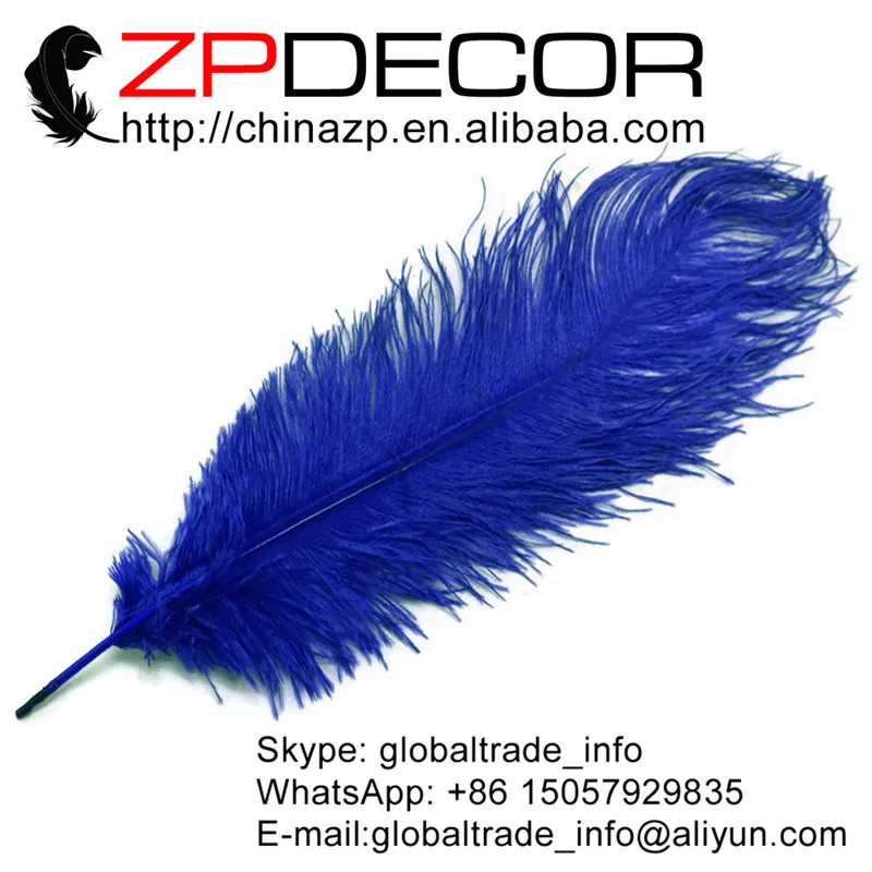 

ZPDECOR Feathers 100 pcs/lot 45-50cm(18-20inch) Hand Select Royal Blue Ostrich Large Drab Wholesale Feathers for Decoration(bulk