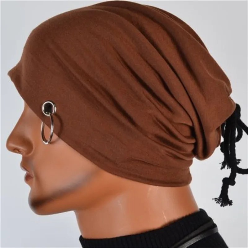 coffee Мужские шапки в стиле хип-хоп вязаные шапки Skullies Beanie cap Solid Gorros Beanies for wo мужские зимние шапки железное кольцо шапка осень зима с капюшоном ha - Цвет: coffee