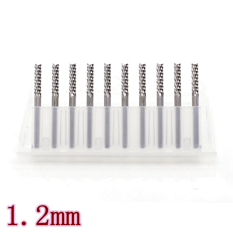 

HANGXIN PCB Left-handed Milling Cutter 1.2mm Tungsten Carbide Milling Cutter 10PCS Corn Tooth Milling Cutter CNC Router Wood