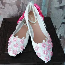 Милые женские туфли ручной работы розовый Белая обувь на плоской подошве женская обувь женские туфли, плоская подошва, женские вечерние танцевальные туфли на плоской подошве; с розовым бантом в виде бабочки, с бантиком, обувь для невест