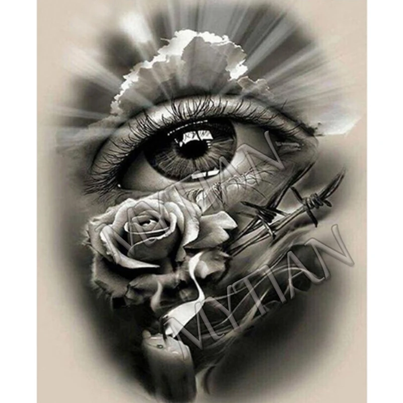 

5d Diamond Painting completely icons Diamond Embroidery black white eyes full square /round drills Rhinestone Mosaic rose