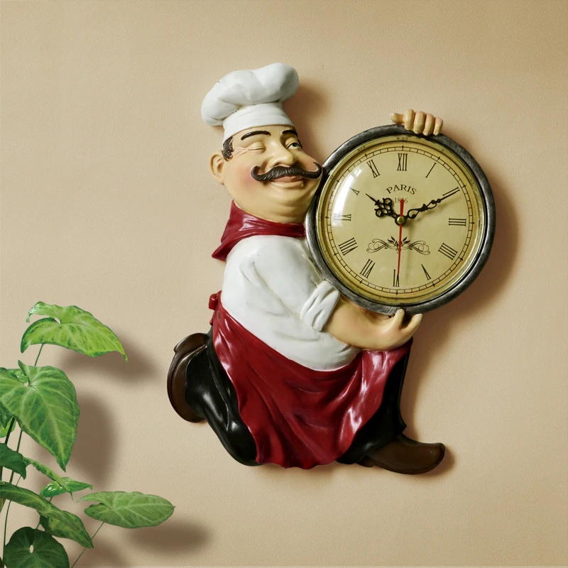 Wall Clock Saat Chef Wall decoration Clock Reloj Duvar Saati Horloge