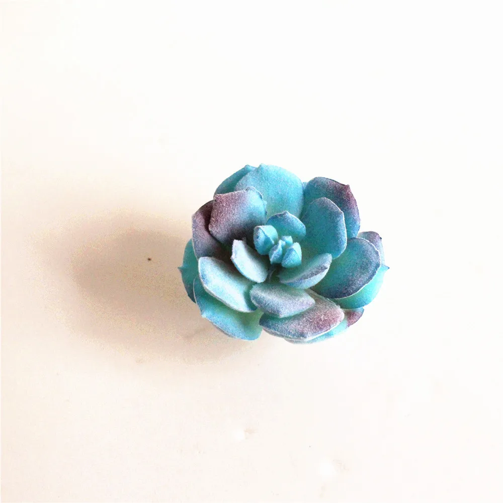 Artificial Blue Flocking Succulents Plants Home Garden Decoration Desktop Bonsai DIY Wedding Plants Wall Plante Artificielle