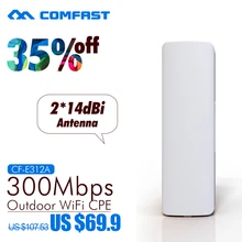 300Mbps 5.8Ghz outdoor Access Point with 2*14dBi WI-FI Antenna high power wireless bridge COMFAST CF-E312A WIFI CPE Nanostation 300Mbps 5.8Ghz outdoor Access Point with 2*14dBi WI-FI Antenna high power wireless bridge COMFAST CF-E312A WIFI CPE Nanostation