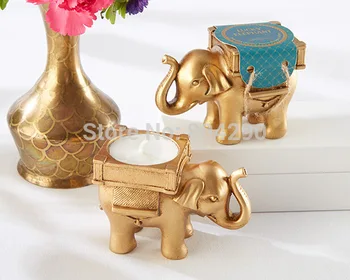 

Wedding favors and wedding decoration-- Golden "Lucky Elephant" Tea Light Candle Holder party gifts 80pcs/lot