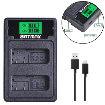 

EN-EL14 EN EL14 EL14A LCD USB Battery Charger with USB Cable for Nikon D3100 D5100 P7000 P7100 D3200 D5200 D5600 D3400 P7100