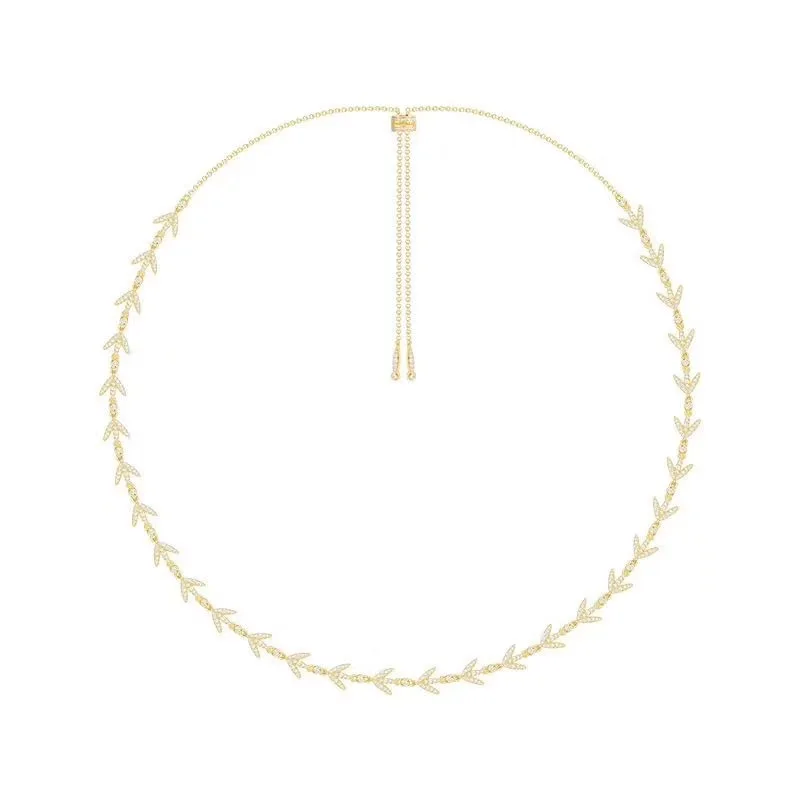 S925 Sterling Silver Bay Leaf Necklace For Women Mirco Inlay Zircons Laurel leaf Necklace Jewelry collares largos de moda 2018 S925 Sterling Silver Bay Leaf Necklace For Women Mirco Inlay Zircons Laurel leaf Necklace Jewelry collares largos de moda 2018