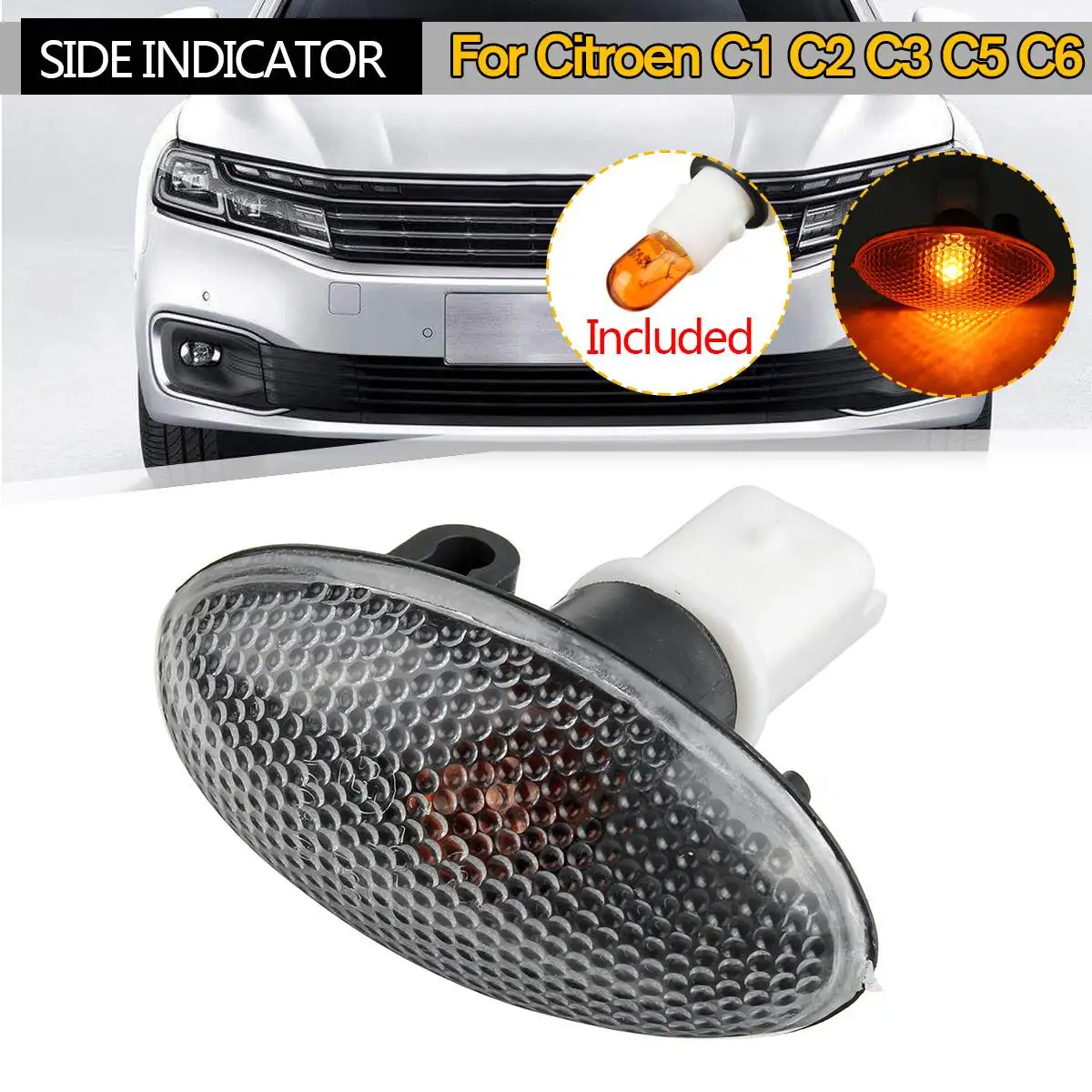 

1Pc Partner Side Indicator Repeater Light Lamp Bulb For Citroen 632574