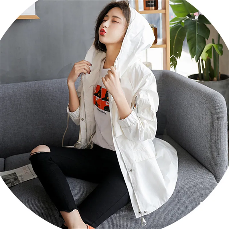Ветровка женская средней длины весна 2019 новая Корейская версия тренд тонкий срез верхняя одежда осень Повседневная модная женская куртка