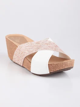 

MISS DESIRE'E glittery and wedge effect Cork Slippers