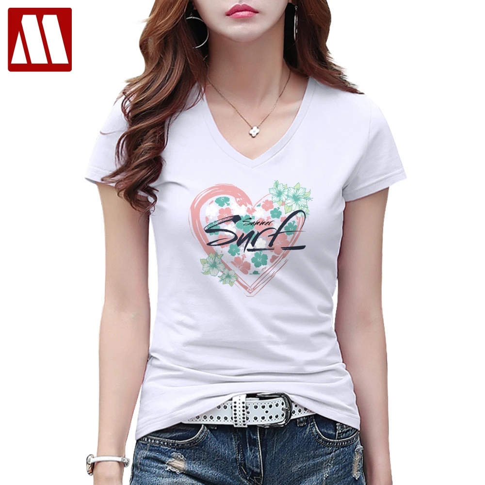 

2019 New Fashion Summer T-shirt Women Clothing Colorful Flower Heart Print Female t shirts Lady Short Sleeve Harajuku Tee Shirt