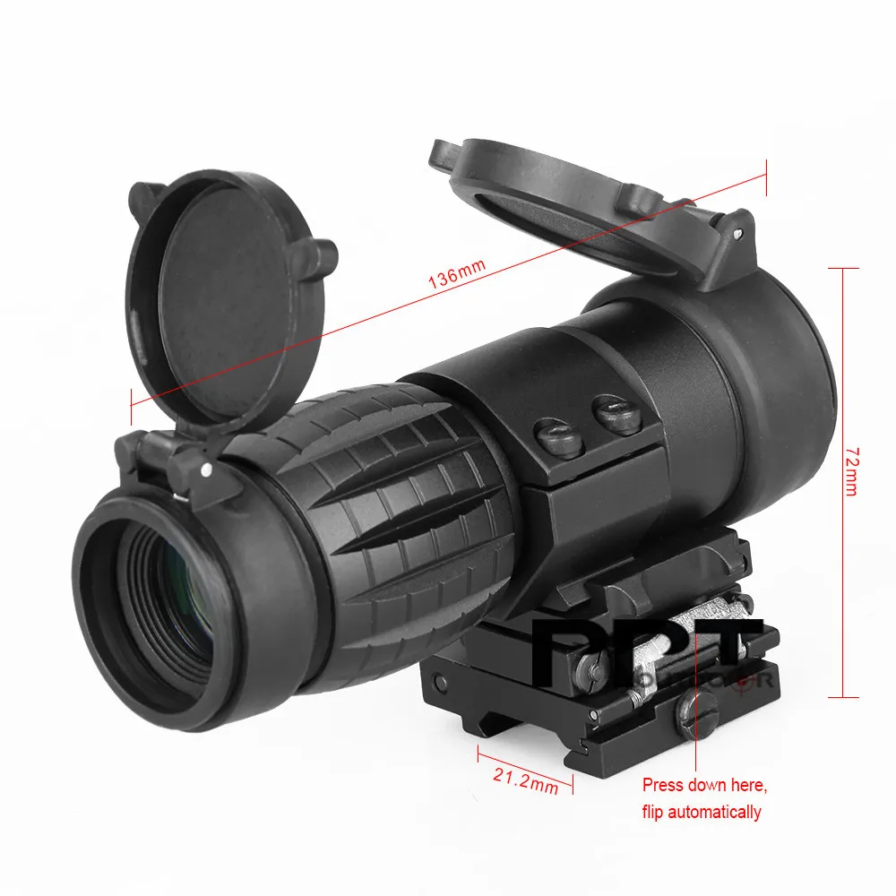 Flip para Montagem Apto para 21.2mm Visão Óptica Lupa Scope Caça Riflescope Mira Lateral Tecelão Montagem Pp1-0002 Ppt 3x 10 para 21.2mm tecelão montagem PP1-0002