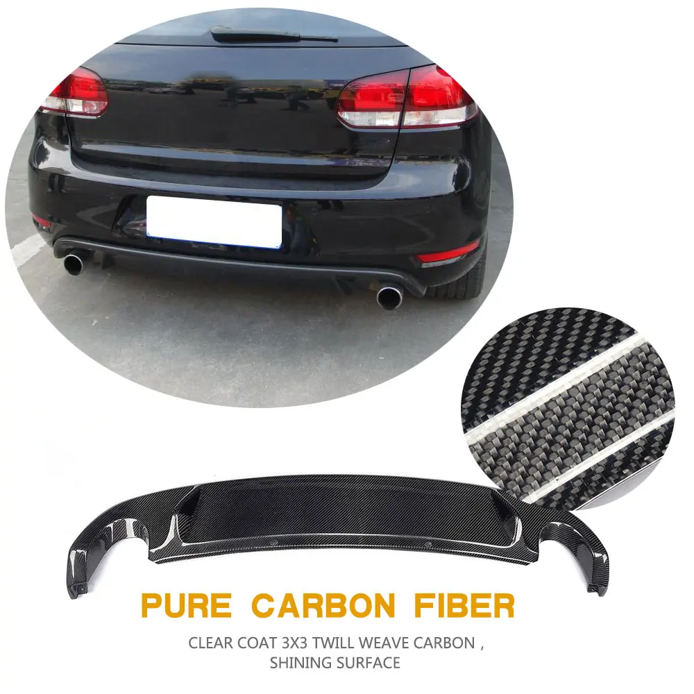 Карбоновый задний диффузор спойлер для Volkswagen VW Golf 6 VI MK6 GTI бампер 2010 2013 вытяжной