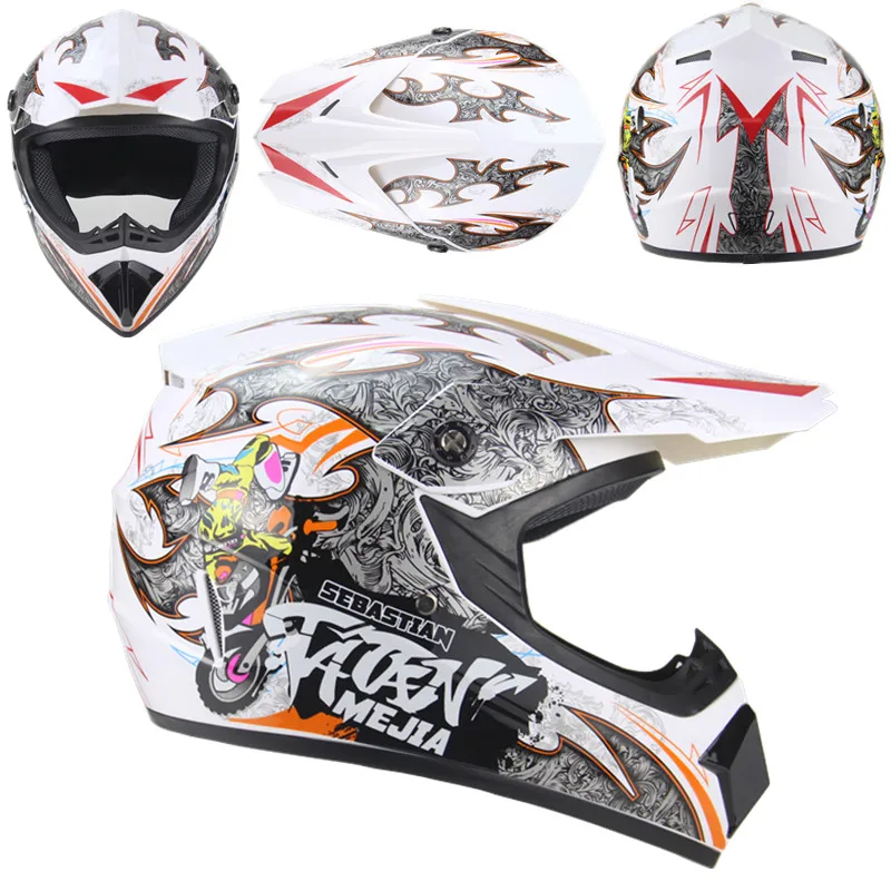 Мотоциклетный взрослый шлем для мотокросса внедорожный шлем ATV Dirt bike горные MTB DH гоночный шлем кросс шлем capacetes - Цвет: white 4
