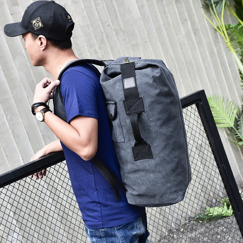 Backpack Male Large Capacity Canvas Bucket Shoulder Bags Leisure Travel School travel backpack school bag