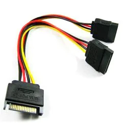 

High quality SATA 15-Pin Male to two SATA 15-Pin Female Power Adapter Cable ,free shipping 20pcs/lot